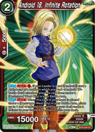 Android 18 Infinite Rotation BT23-028 Perfect Combination Dragonball Super card