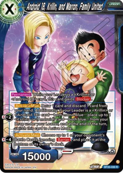 Android 18 Krillin and Maron Family United BT20-030 Power Absorbed Dragonball Super card