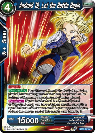 Android 18 Let the Battle Begin EB1-20 Battle Evolution Booster Dragonball Super card