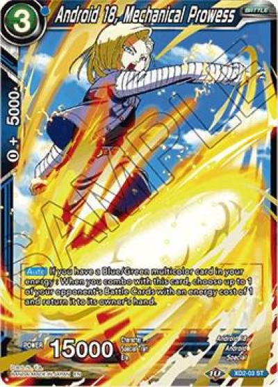 Android 18 Mechanical Prowess XD2-03 Malicious Machinations Dragonball Super card