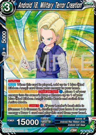 Android 18 Military Terror Creation BT27-029 History of Z Dragonball Super card