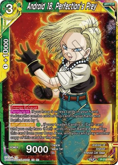 Android 18 Perfections Prey P-210 Mythic Booster Dragonball Super card