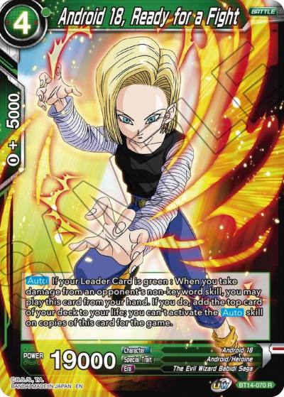 Android 18 Ready for a Fight BT14-070 Cross Spirits Dragonball Super card