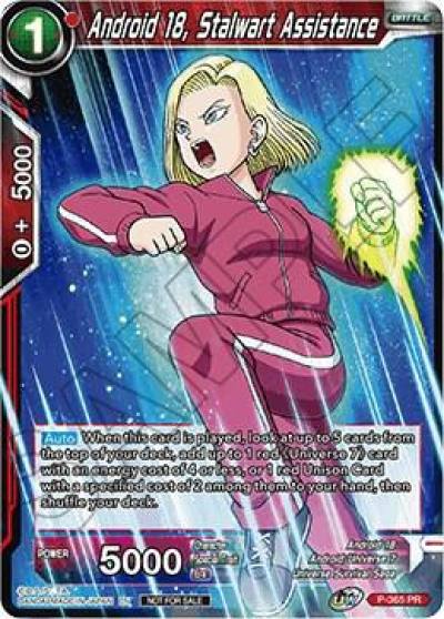 Android 18 Stalwart Assistance Tournament Pack Vol 7 P-365 Tournament Promotion Cards Dragonball Super card