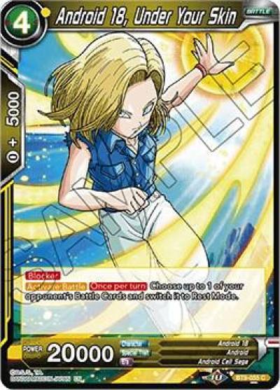 Android 18 Under Your Skin Foil BT9-055 Universal Onslaught Dragonball Super card