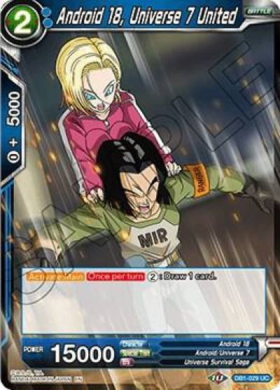Android 18 Universe 7 United Foil DB1-029 Draft Box 04 - Dragon Brawl Dragonball Super card