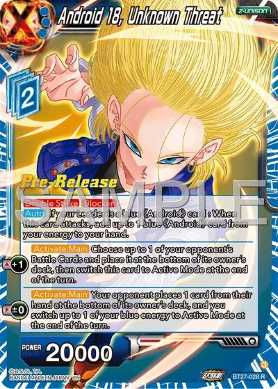 Android 18 Unknown Threat BT27-028 History of Z Pre-Release Cards Dragonball Super card