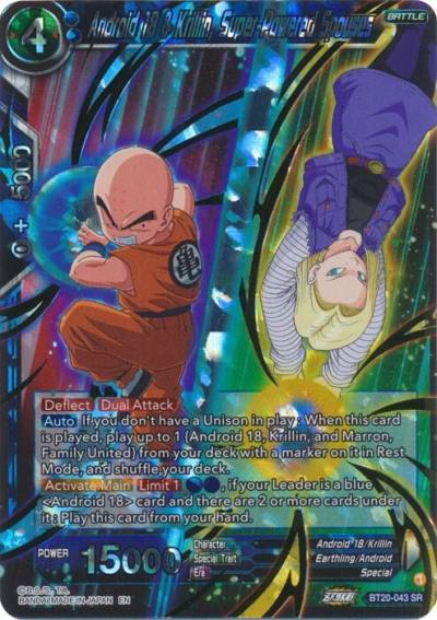 Android 18 and Krillin Super Powered Spouses BT20-043 Power Absorbed Dragonball Super card