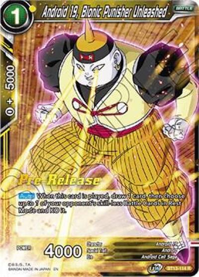 Android 19 Bionic Punisher Unleashed BT13-114 Supreme Rivalry Pre-Release Cards Dragonball Super card