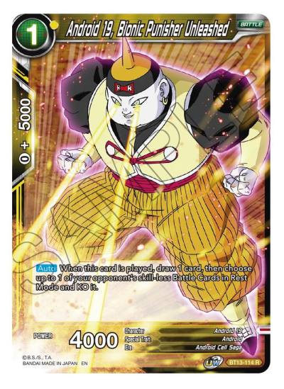 Android 19 Bionic Punisher Unleashed BT13-114 Supreme Rivalry Dragonball Super card