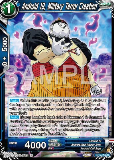 Android 19 Military Tenor Creation BT27-032 History of Z Dragonball Super card
