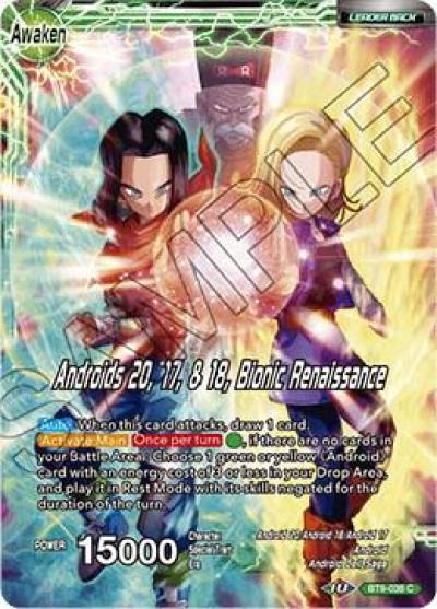Android 20 Androids 20 17 and 18 Bionic Renaissance BT9-038 Universal Onslaught Dragonball Super card