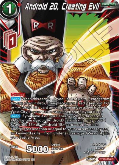 Android 20 Creating Evil Foil BT23-004 Perfect Combination Dragonball Super card