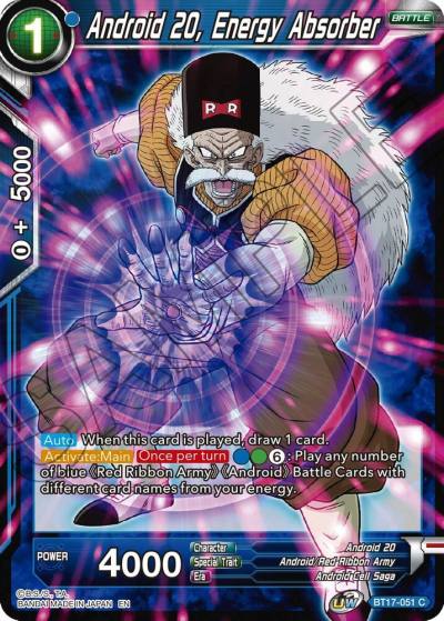 Android 20 Energy Absorber Foil BT17-051 Ultimate Squad Dragonball Super card