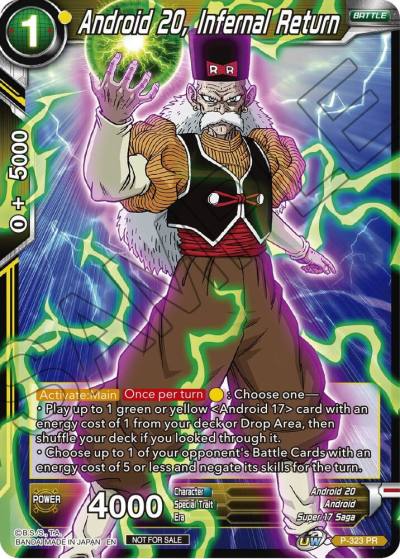Android 20 Infernal Return P-323 Tournament Promotion Cards Dragonball Super card