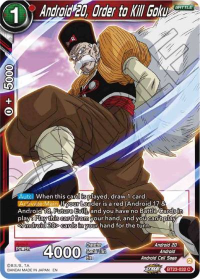 Android 20 Order to Kill Goku BT23-032 Perfect Combination Dragonball Super card