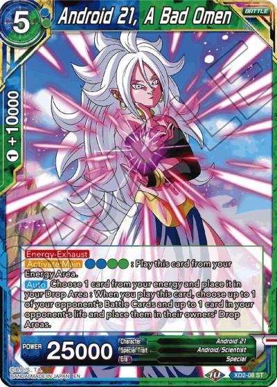 Android 21 A Bad Omen Reprint XD2-08 Battle Evolution Booster Dragonball Super card