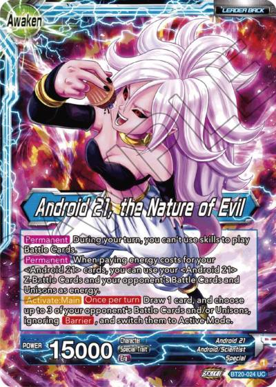Android 21 Android 21 the Nature of Evil Foil BT20-024 Power Absorbed Dragonball Super card
