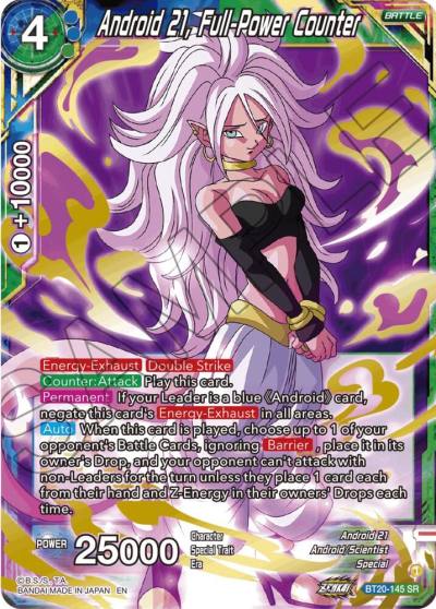 Android 21 Full Power Counter BT20-145 Power Absorbed Dragonball Super card