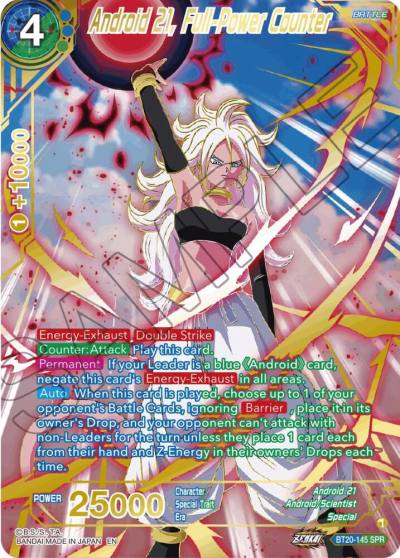Android 21 Full Power Counter SPR BT20-145 Power Absorbed Dragonball Super card