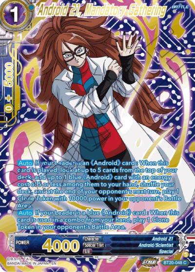Android 21 Mandatory Gathering Gold Stamped BT20-048 Power Absorbed Dragonball Super card