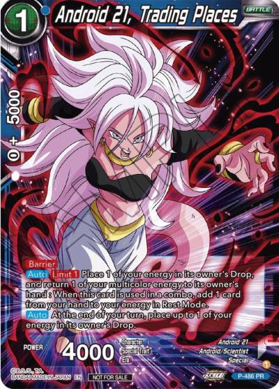 Android 21 Trading Places Zenkai Series Tournament Pack Vol3 P-486 Tournament Promotion Cards Dragonball Super card