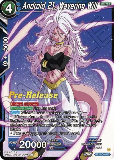 Android 21 Wavering Will BT20-046 Power Absorbed Pre-Release Cards Dragonball Super card