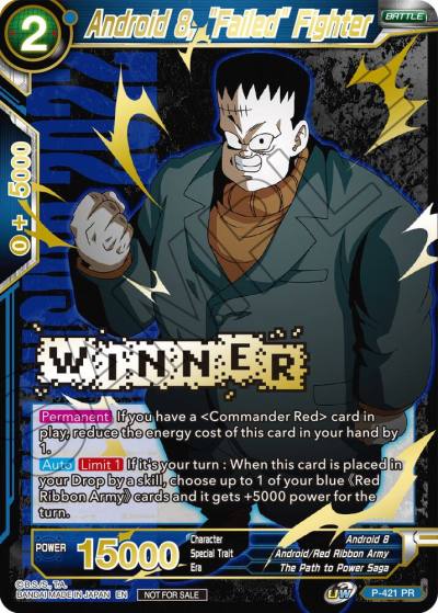 Android 8 Failed Fighter Championship Pack 2022 Vol2 Winner Gold Stamped P-421 Promotion Cards Dragonball Super card