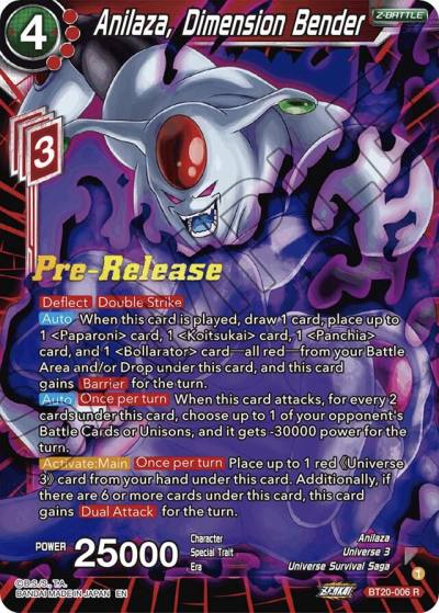 Anilaza Dimension Bender BT20-006 Power Absorbed Pre-Release Cards Dragonball Super card