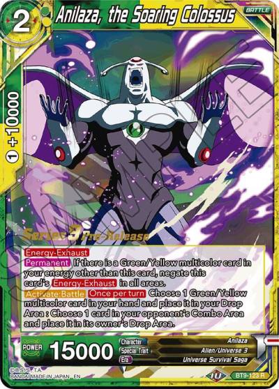 Anilaza the Soaring Colossus BT9-123 Universal Onslaught Pre-Release Cards Dragonball Super card