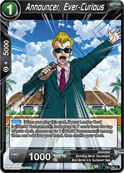 Announcer Ever Curious TB2-066 World Martial Arts Tournament Dragonball Super card