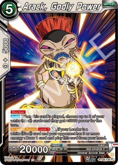 Arack Godly Power BT28-130 Prismatic Clash Dragonball Super card