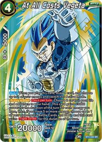 At All Costs Vegeta BT4-030 Colossal Warfare Dragonball Super card