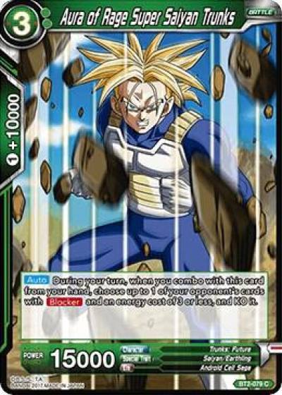 Aura of Rage Super Saiyan Trunks BT2-079 Union Force Dragonball Super card