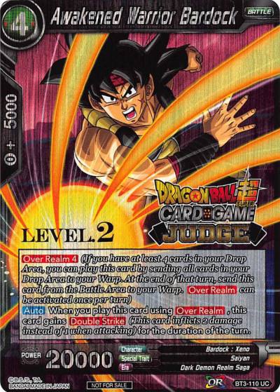 Awakened Warrior Bardock Level 2 BT3-110 Judge Promotion Cards Dragonball Super card
