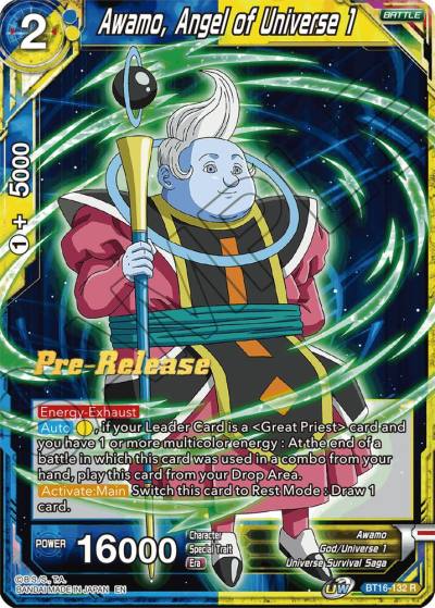 Awamo Angel of Universe 1 BT16-132 Realm of the Gods Pre-Release Cards Dragonball Super card