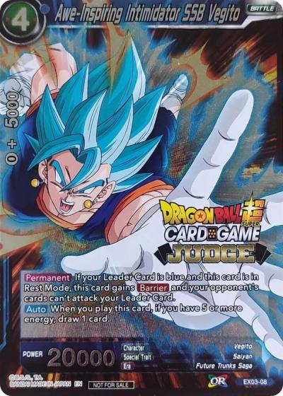 Awe Inspiring Intimidator SSB Vegito EX03-08 Judge Promotion Cards Dragonball Super card