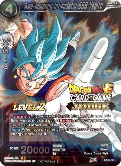 Awe Inspiring Intimidator SSB Vegito Level 2 EX03-08 Judge Promotion Cards Dragonball Super card