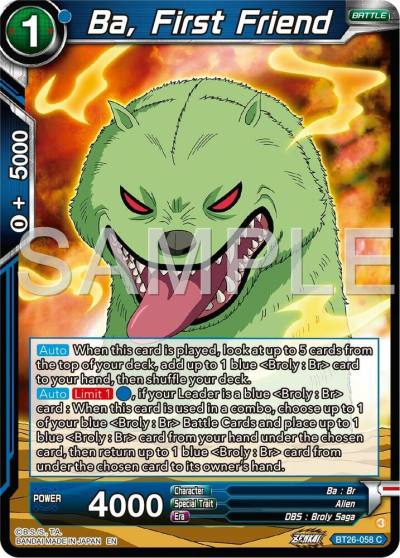 Ba First Friend BT26-058 Ultimate Advent Dragonball Super card