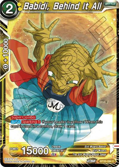 Babidi Behind it All BT20-094 Power Absorbed Dragonball Super card