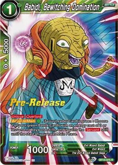 Babidi Bewitching Domination BT13-075 Supreme Rivalry Pre-Release Cards Dragonball Super card
