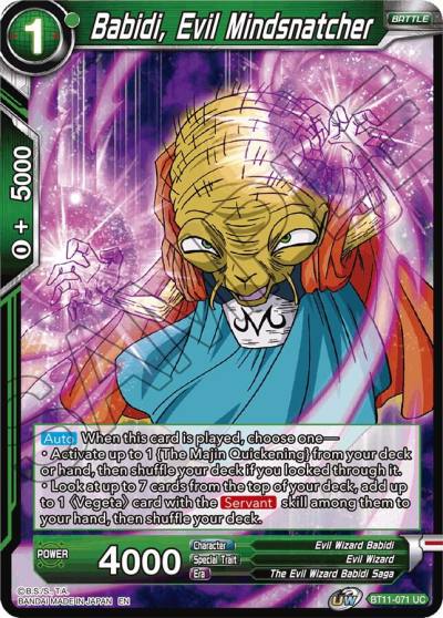 Babidi Evil Mindsnatcher BT11-071 Vermilion Bloodline Dragonball Super card