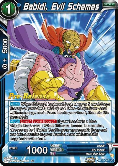 Babidi Evil Schemes BT25-067 Legend of the Dragon Balls Pre-Release Cards Dragonball Super card