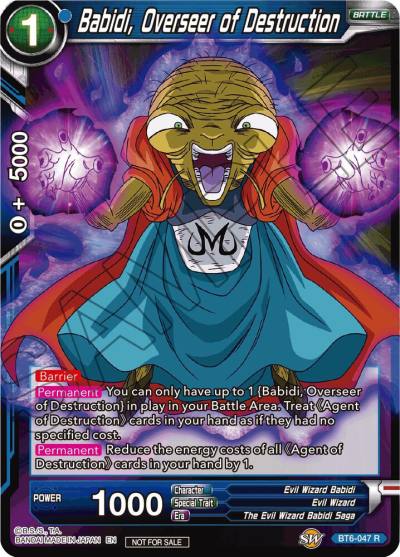 Babidi Overseer of Destruction Gold Stamped BT6-047 Tournament Promotion Cards Dragonball Super card