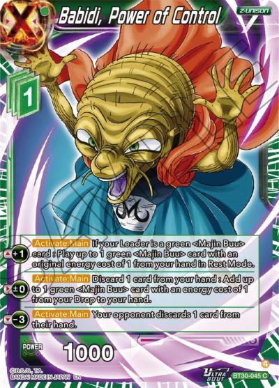 Babidi Power of Control BT30-045 Three Glorious Fighters Dragonball Super card