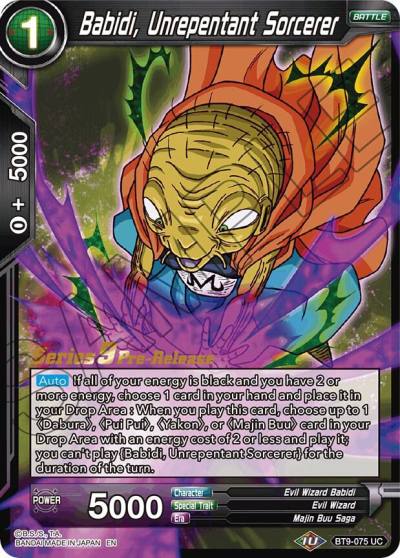 Babidi Unrepentant Sorcerer BT9-075 Universal Onslaught Pre-Release Cards Dragonball Super card