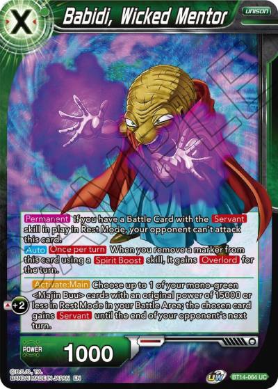 Babidi Wicked Mentor BT14-064 Cross Spirits Dragonball Super card