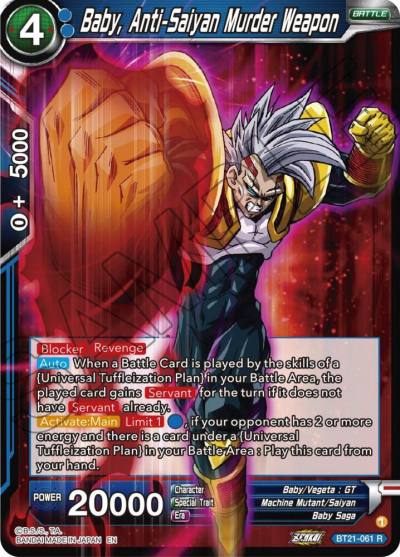 Baby Anti Saiyan Murder Weapon BT21-061 Wild Resurgence Dragonball Super card