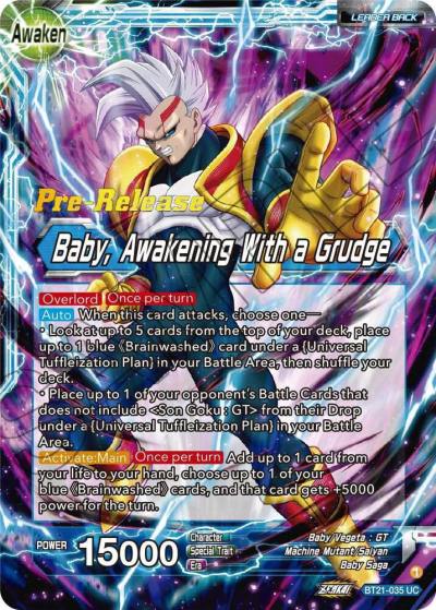 Baby Baby Awakening With a Grudge BT21-035 Wild Resurgence Pre-Release Cards Dragonball Super card