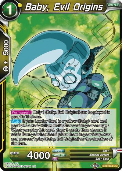 Baby Evil Origins BT8-084 Malicious Machinations Dragonball Super card